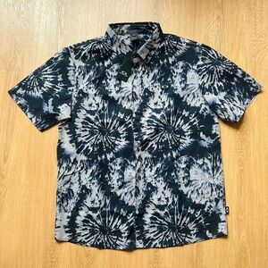 Oakley Men's Black and Gray Tie-Dye Shirt